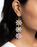 Daisy Dame - Yellow Earrings - Paparazzi Accessories Earrings Bedazzle Me Pretty Mobile Fashion Boutique