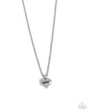 Dance Off! - White Necklace - Paparazzi Accessories Necklace Bedazzle Me Pretty Mobile Fashion Boutique