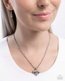 Dance Off! - White Necklace - Paparazzi Accessories Necklace Bedazzle Me Pretty Mobile Fashion Boutique