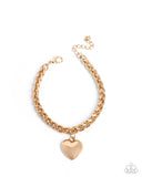 Dancing Damsel - Gold Bracelet - Paparazzi Accessories Bracelet Bedazzle Me Pretty Mobile Fashion Boutique