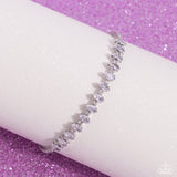 Dandy Dancer - White Bracelet - Paparazzi Accessories Bracelet Bedazzle Me Pretty Mobile Fashion Boutique