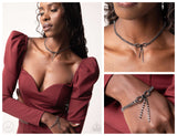 Dapper Delicacy - Black Complete Look  - Paparazzi Accessories Bedazzle Me Pretty Mobile Fashion Boutique
