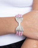 Dapper Dialogue - Pink Bracelet - Paparazzi Accessories Bracelet Bedazzle Me Pretty Mobile Fashion Boutique