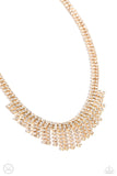 Daring Decadence - Gold Necklace - Paparazzi Accessories Necklace Bedazzle Me Pretty Mobile Fashion Boutique