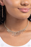 Daring Decadence - Gold Necklace - Paparazzi Accessories Necklace Bedazzle Me Pretty Mobile Fashion Boutique