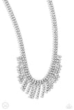 Daring Decadence - White Necklace - Paparazzi Accessories Necklace Bedazzle Me Pretty Mobile Fashion Boutique