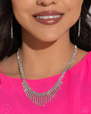 Daring Decadence - White Necklace - Paparazzi Accessories Necklace Bedazzle Me Pretty Mobile Fashion Boutique