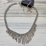 Daring Decadence - White Necklace - Paparazzi Accessories Necklace Bedazzle Me Pretty Mobile Fashion Boutique