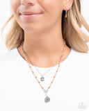 Daring Degree - Orange Necklace - Paparazzi Accessories Necklace Bedazzle Me Pretty Mobile Fashion Boutique