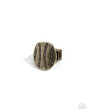 Daring Dots - Brass Ring - Paparazzi Accessories Ring Bedazzle Me Pretty Mobile Fashion Boutique