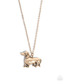 Darling Dachshund - Gold Necklace - Paparazzi Accessories Necklace Bedazzle Me Pretty Mobile Fashion Boutique
