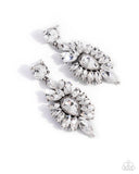 Darling Direction - White Post Earrings - Paparazzi Accessories Post Earrings Bedazzle Me Pretty Mobile Fashion Boutique