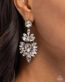 Darling Direction - White Post Earrings - Paparazzi Accessories Post Earrings Bedazzle Me Pretty Mobile Fashion Boutique