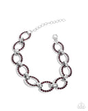 Date Night Debonair - Purple Bracelet - Paparazzi Accessories Bracelet Bedazzle Me Pretty Mobile Fashion Boutique