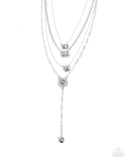 Dazzle and Stretch - Silver Necklace - Paparazzi Accessories Necklace Bedazzle Me Pretty Mobile Fashion Boutique