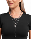 Dazzle and Stretch - Silver Necklace - Paparazzi Accessories Necklace Bedazzle Me Pretty Mobile Fashion Boutique
