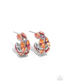 Dazzling Destiny - Orange Earrings - Paparazzi Accessories Earrings Bedazzle Me Pretty Mobile Fashion Boutique