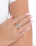 Dazzling Dignity - Gold Ring - Paparazzi Accessories Ring Bedazzle Me Pretty Mobile Fashion Boutique