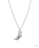 Dazzling-Yard Dash - White Necklace - Paparazzi Accessories Necklace Bedazzle Me Pretty Mobile Fashion Boutique