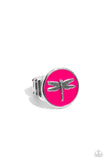 Debonair Dragonfly - Pink Ring - Paparazzi Accessories Ring Bedazzle Me Pretty Mobile Fashion Boutique