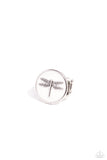 Debonair Dragonfly - White Ring - Paparazzi Accessories Ring Bedazzle Me Pretty Mobile Fashion Boutique
