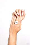 Debonair Dragonfly - White Ring - Paparazzi Accessories Ring Bedazzle Me Pretty Mobile Fashion Boutique