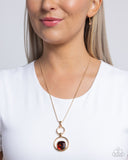 Debutante Delight - Brown Necklace - Paparazzi Accessories Necklace Bedazzle Me Pretty Mobile Fashion Boutique