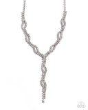 Decadent Dedication - White Necklace - Paparazzi Accessories Necklace Bedazzle Me Pretty Mobile Fashion Boutique