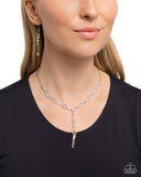 Decadent Dedication - White Necklace - Paparazzi Accessories Necklace Bedazzle Me Pretty Mobile Fashion Boutique