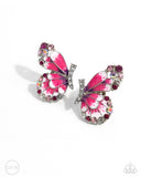 Decadent Descent - Pink Clip-On Earrings - Paparazzi Accessories Clip-On Bedazzle Me Pretty Mobile Fashion Boutique