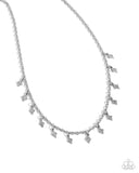 Decadent Diamonds - White Necklace - Paparazzi Accessories Necklace Bedazzle Me Pretty Mobile Fashion Boutique