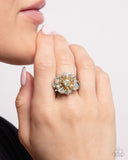 Decadent Display - Green Ring - Paparazzi Accessories Ring Bedazzle Me Pretty Mobile Fashion Boutique