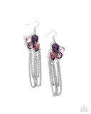 Decadent Distance - Purple Earrings - Paparazzi Accessories Earrings Bedazzle Me Pretty Mobile Fashion Boutique