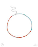 Dedicated Duo - Orange Necklace - Paparazzi Accessories Necklace Bedazzle Me Pretty Mobile Fashion Boutique