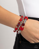 Defaced Dare - Red Bracelet - Paparazzi Accessories Bracelet Bedazzle Me Pretty Mobile Fashion Boutique