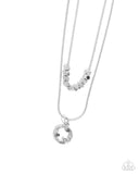 Defaced Darling - Silver Necklace - Paparazzi Accessories Necklace Bedazzle Me Pretty Mobile Fashion Boutique