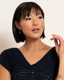 Delicate Display - White Necklace - Paparazzi Accessories Necklace Bedazzle Me Pretty Mobile Fashion Boutique