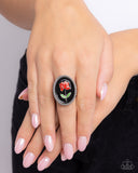 Delicate Dowry - Black Ring - Paparazzi Accessories Ring Bedazzle Me Pretty Mobile Fashion Boutique