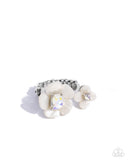 Delicate Duo - White Ring - Paparazzi Accessories Ring Bedazzle Me Pretty Mobile Fashion Boutique
