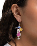 Delightful Daiquiri - Pink Earrings - Paparazzi Accessories Earrings Bedazzle Me Pretty Mobile Fashion Boutique