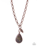 Deluxe Dragonfly - Copper Necklace - Paparazzi Accessories Necklace Bedazzle Me Pretty Mobile Fashion Boutique