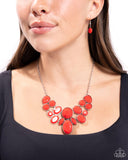 Demi-Diva - Red Necklace - Paparazzi Accessories Necklace Bedazzle Me Pretty Mobile Fashion Boutique