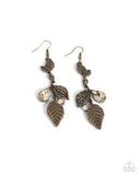 Descending Dazzle - Brass Earrings - Paparazzi Accessories Earrings Bedazzle Me Pretty Mobile Fashion Boutique