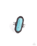 Desert Island - Blue Ring - Paparazzi Accessories Ring Bedazzle Me Pretty Mobile Fashion Boutique