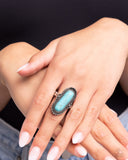 Desert Island - Blue Ring - Paparazzi Accessories Ring Bedazzle Me Pretty Mobile Fashion Boutique