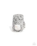 Desert Landscape - White Ring - Paparazzi Accessories Ring Bedazzle Me Pretty Mobile Fashion Boutique