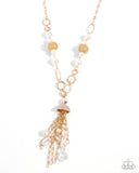 Designated Diva - Gold Necklace - Paparazzi Accessories Necklace Bedazzle Me Pretty Mobile Fashion Boutique