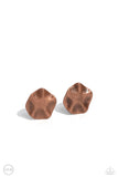 Destination Unknown - Copper Clip-On Earrings - Paparazzi Accessories Clip-On Bedazzle Me Pretty Mobile Fashion Boutique