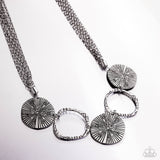 Determined to Delight - Silver Necklace - Paparazzi Accessories Necklace Bedazzle Me Pretty Mobile Fashion Boutique