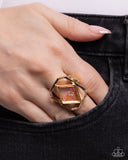 Diamond in the STUFF - Gold Ring - Paparazzi Accessories Ring Bedazzle Me Pretty Mobile Fashion Boutique
